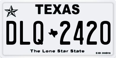 TX license plate DLQ2420