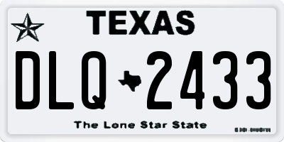 TX license plate DLQ2433