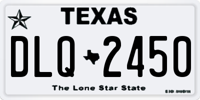 TX license plate DLQ2450