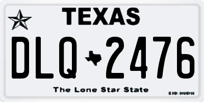 TX license plate DLQ2476