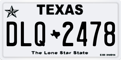TX license plate DLQ2478