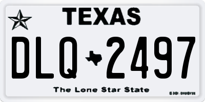 TX license plate DLQ2497