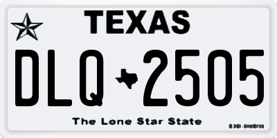 TX license plate DLQ2505
