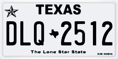 TX license plate DLQ2512