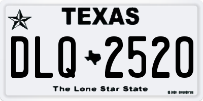 TX license plate DLQ2520