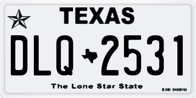 TX license plate DLQ2531