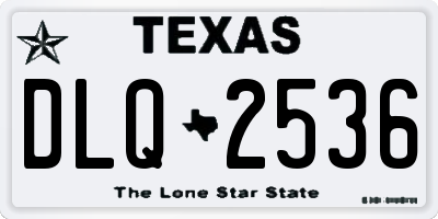 TX license plate DLQ2536