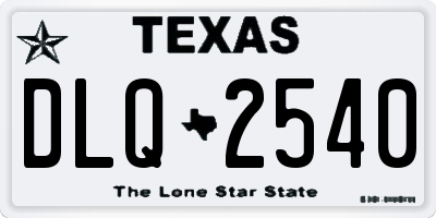 TX license plate DLQ2540