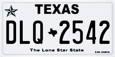 TX license plate DLQ2542