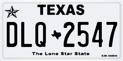 TX license plate DLQ2547