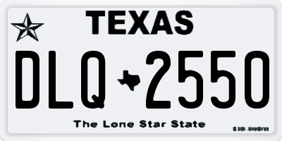 TX license plate DLQ2550