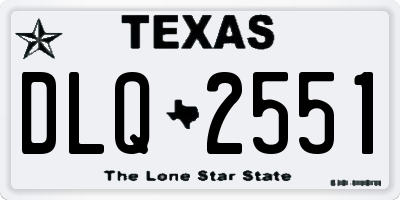 TX license plate DLQ2551