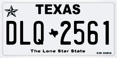 TX license plate DLQ2561
