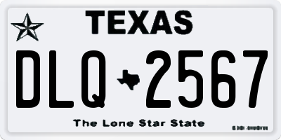 TX license plate DLQ2567