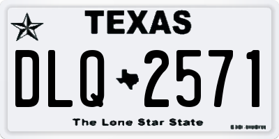 TX license plate DLQ2571