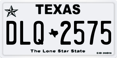 TX license plate DLQ2575