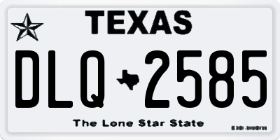 TX license plate DLQ2585