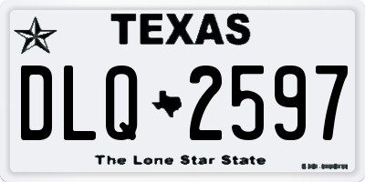 TX license plate DLQ2597