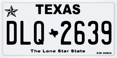 TX license plate DLQ2639