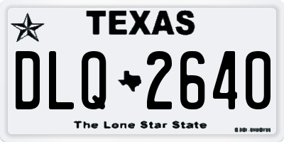 TX license plate DLQ2640