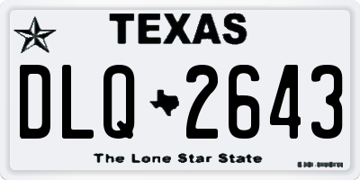 TX license plate DLQ2643
