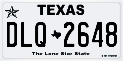 TX license plate DLQ2648