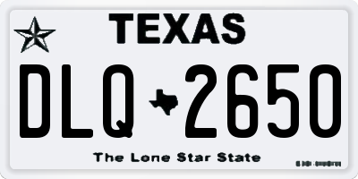 TX license plate DLQ2650