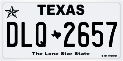 TX license plate DLQ2657