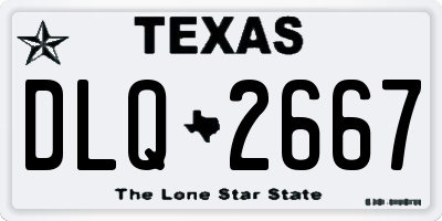 TX license plate DLQ2667