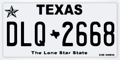 TX license plate DLQ2668