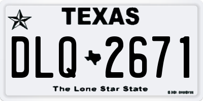 TX license plate DLQ2671
