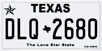 TX license plate DLQ2680