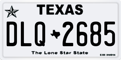 TX license plate DLQ2685
