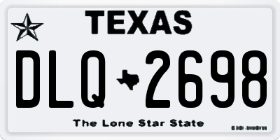 TX license plate DLQ2698
