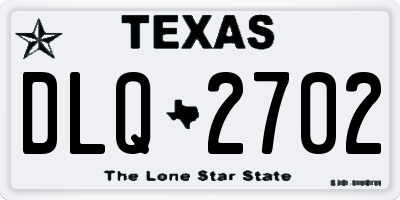 TX license plate DLQ2702