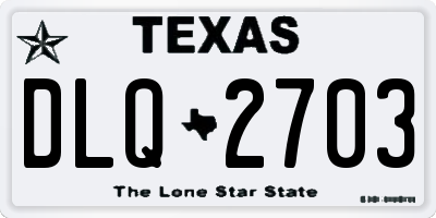 TX license plate DLQ2703
