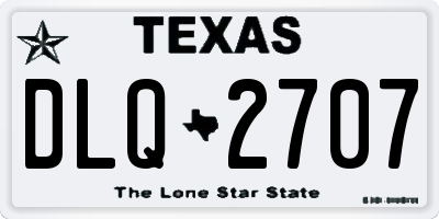 TX license plate DLQ2707