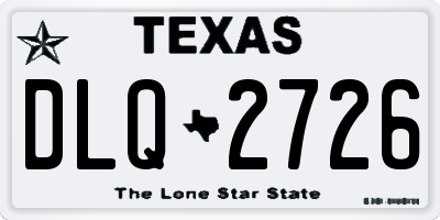 TX license plate DLQ2726