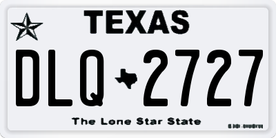 TX license plate DLQ2727