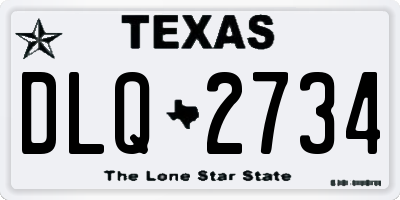 TX license plate DLQ2734