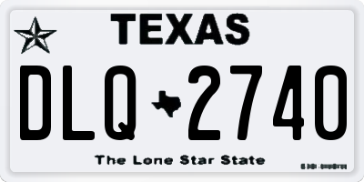 TX license plate DLQ2740