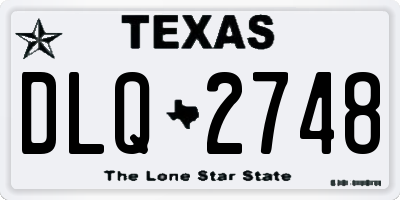 TX license plate DLQ2748