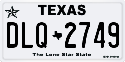 TX license plate DLQ2749