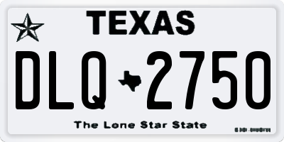 TX license plate DLQ2750