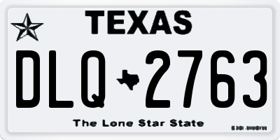 TX license plate DLQ2763