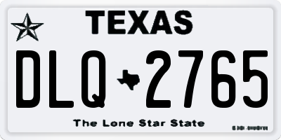 TX license plate DLQ2765