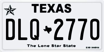 TX license plate DLQ2770