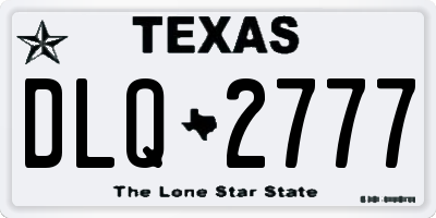 TX license plate DLQ2777