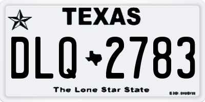 TX license plate DLQ2783
