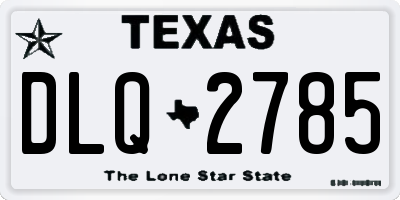 TX license plate DLQ2785
